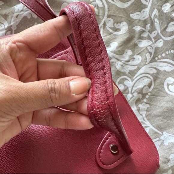 Zara Mid-Size City Bag with Detachable Straps - Maroon colour - Picture 11 of 14